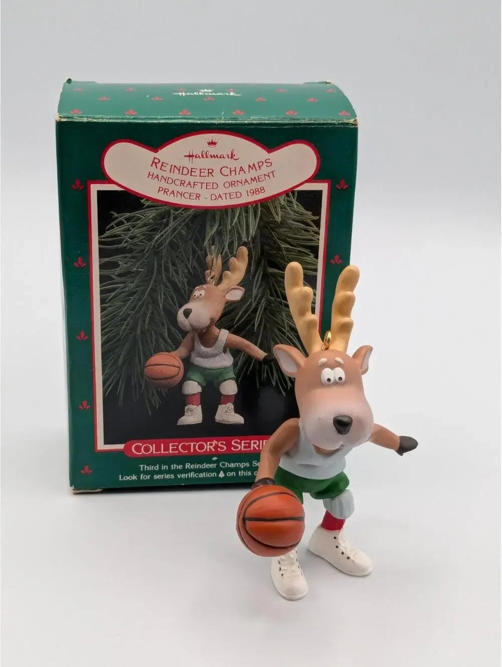 Hallmark Keepsake Reindeer Champs Prancer 1988, 3rd in Reindeer Champs Series